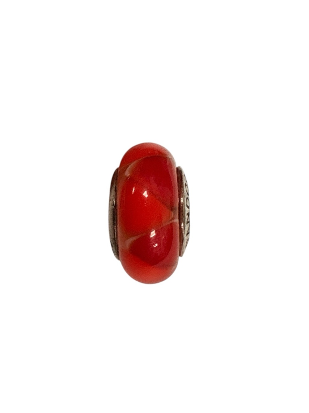 Pandora Red Swirl Glass Charm Bead